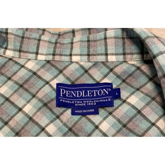 Pendleton Womens Plaid Long Sleeve Cotton Shirt Size L - Picture 4 of 7